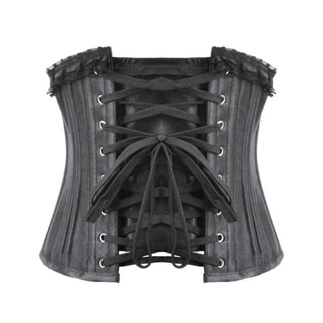 DARK IN LOVE Gothic Satin Underbust Corset Le Petit Mystère