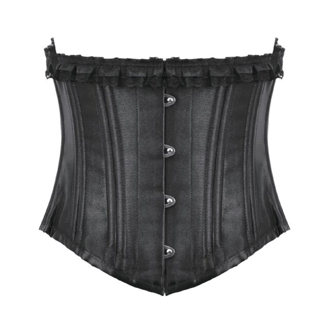 DARK IN LOVE Gothic Satin Underbust Corset Le Petit Mystère