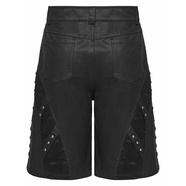 PUNK RAVE Gothic-Endzeit Shorts Still Standing mit Netzbesätzen