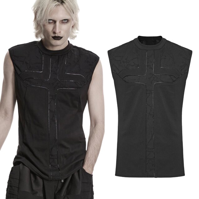 Schmal geschnittenes Cyber Gothic Tanktop aus elastischem...