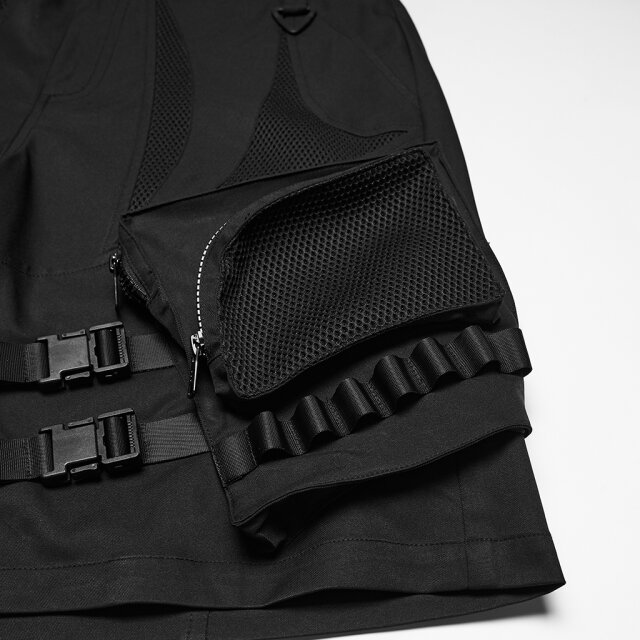 PUNK RAVE Techwear Cargo Shorts Einsatzbereit