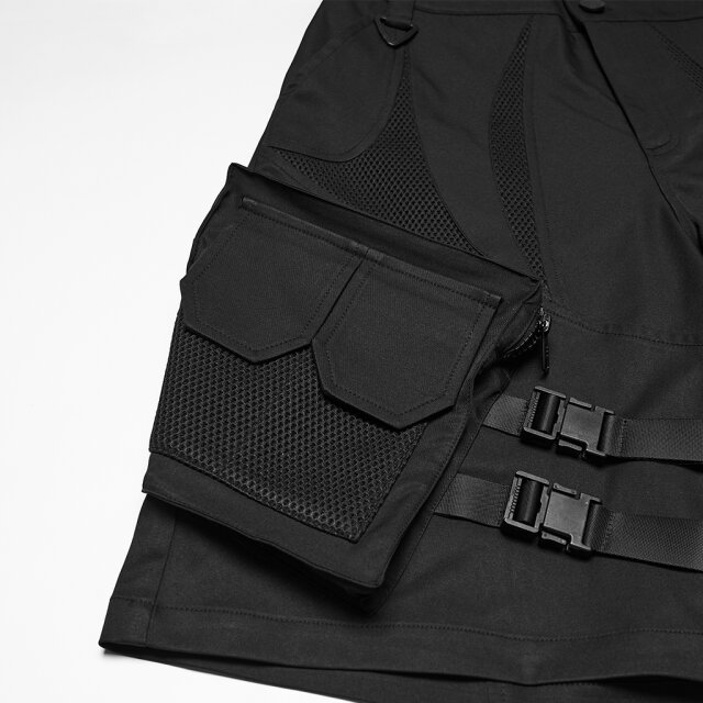 PUNK RAVE Techwear Cargo Shorts Einsatzbereit