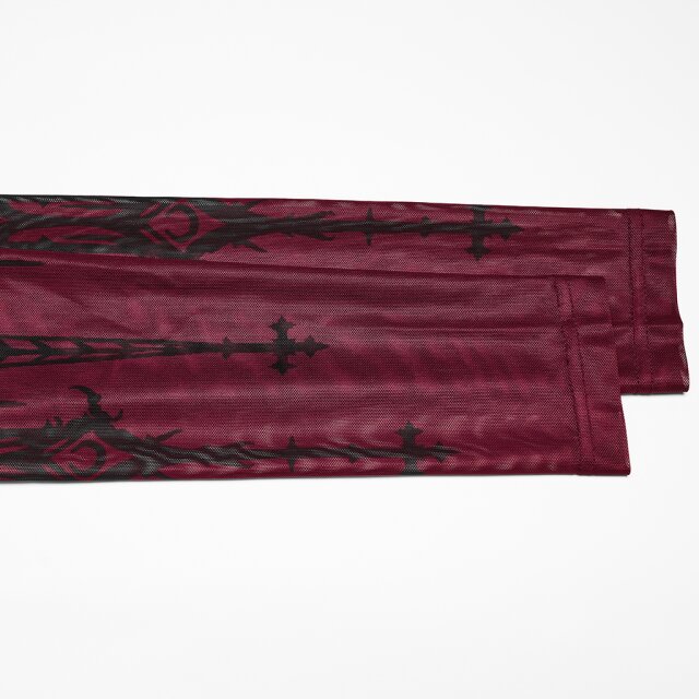 PUNK RAVE Gothic Mesh Shirt Saints After Dark with Cathedral Print