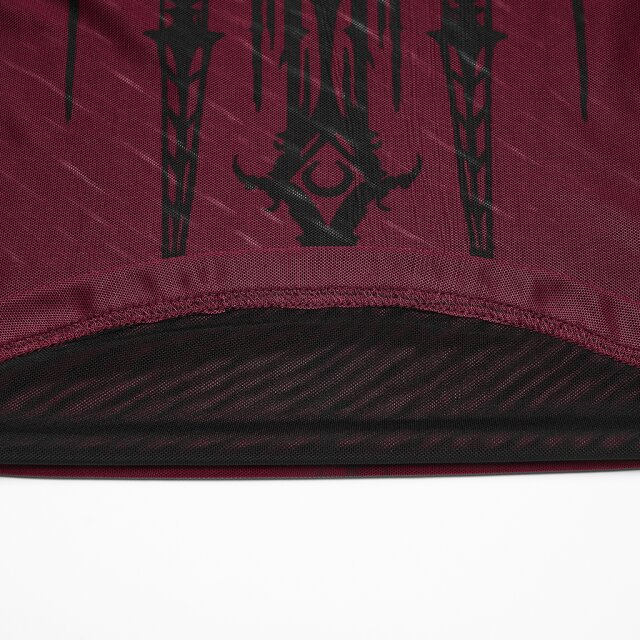PUNK RAVE Gothic Mesh Shirt Saints After Dark with Cathedral Print