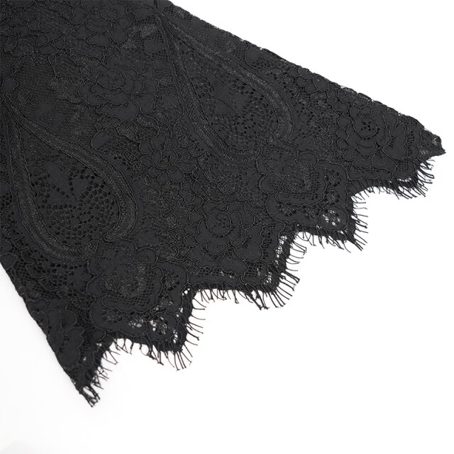 DEVIL FASHION Romantic Gothic Lace Mini Dress After the Black Bouquet