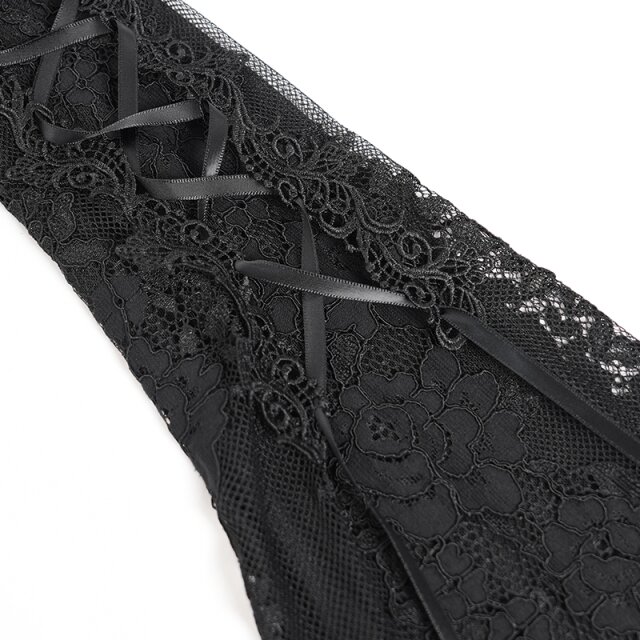 DEVIL FASHION Romantic Gothic Lace Mini Dress After the Black Bouquet