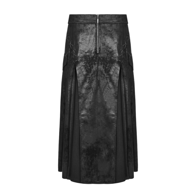 Calf-length LARP / Gothic mens skirt Jarl in leather look