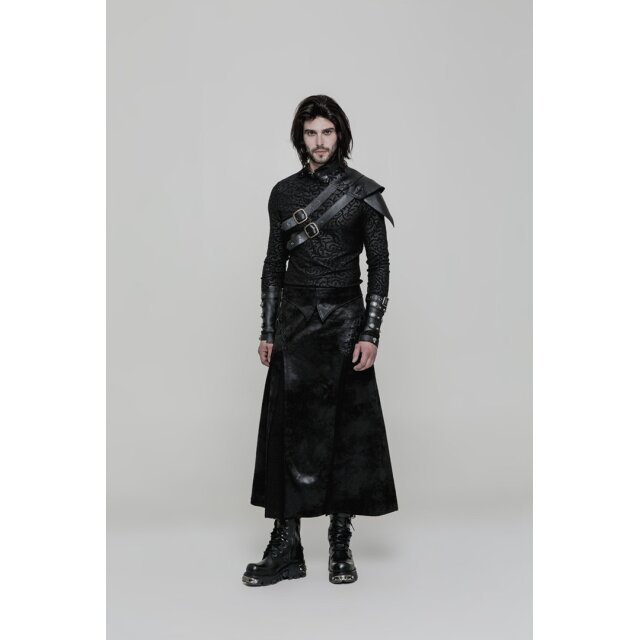 Calf-length LARP / Gothic mens skirt Jarl in leather look - size: M