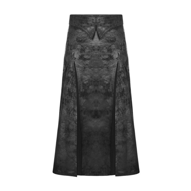Calf-length LARP / Gothic mens skirt Jarl in leather look - size: M