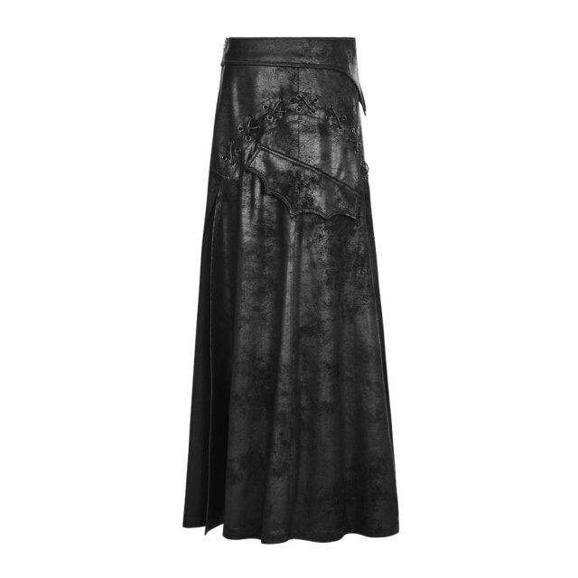 Calf-length LARP / Gothic mens skirt Jarl in leather look - size: M
