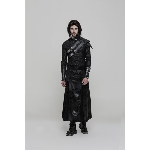 Calf-length LARP / Gothic mens skirt Jarl in leather look - size: M