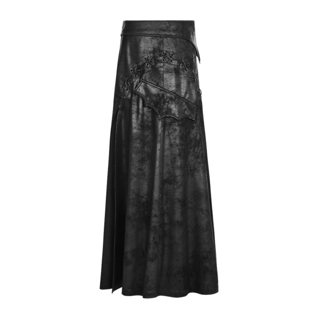 Calf-length LARP / Gothic mens skirt Jarl in leather look - size: XL