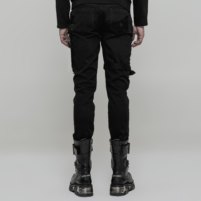 Punk / Gothic Demon trousers in a ragged look - size: M