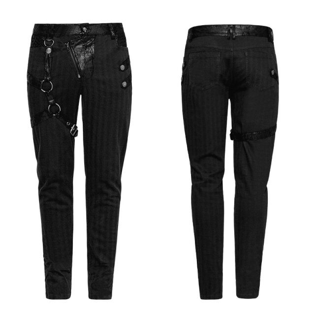 Gothic-/ Military-Hose Razzor mit abnehmbaren Riemen - Größe: XL