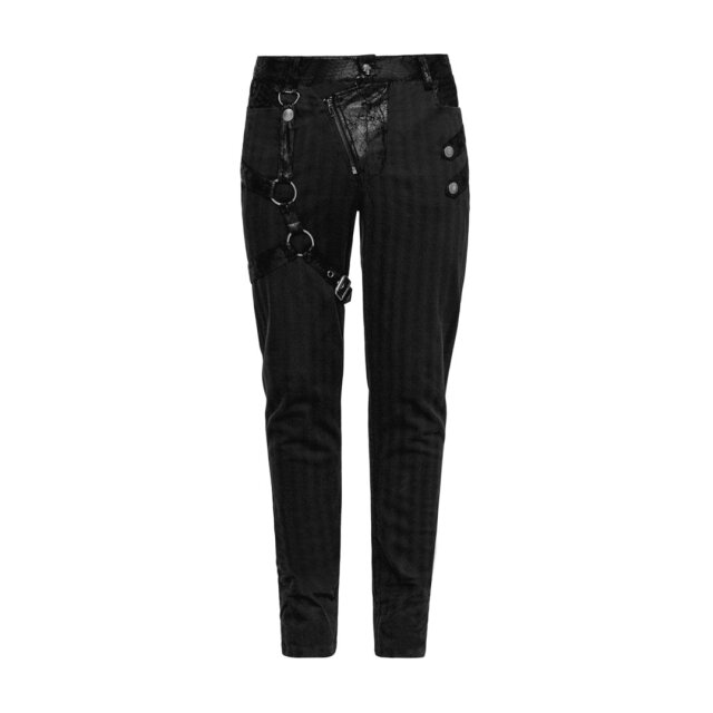 Gothic-/ Military-Hose Razzor mit abnehmbaren Riemen - Größe: XL