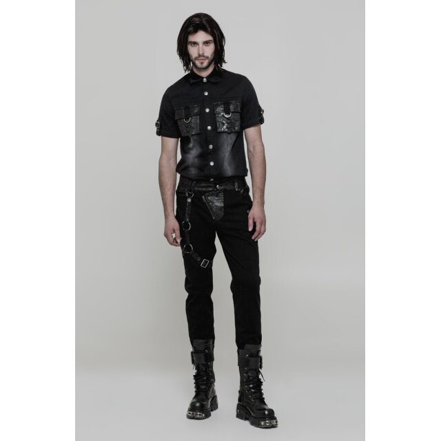 Gothic-/ Military-Hose Razzor mit abnehmbaren Riemen - Größe: XL