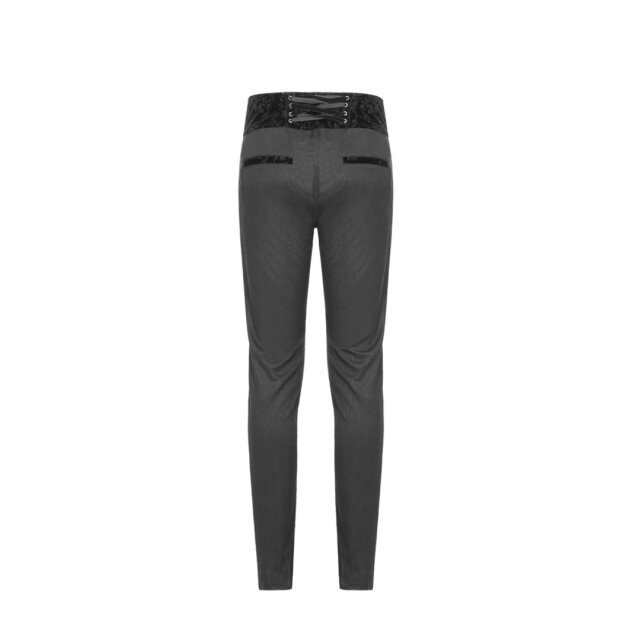 narrow Punk Rave trousers Rosewood with velvet waistband - size: XXL