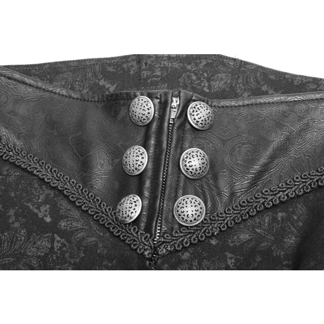 Narrow Punk Rave Pants Paladin with wide imitation leather waistband - size: XL