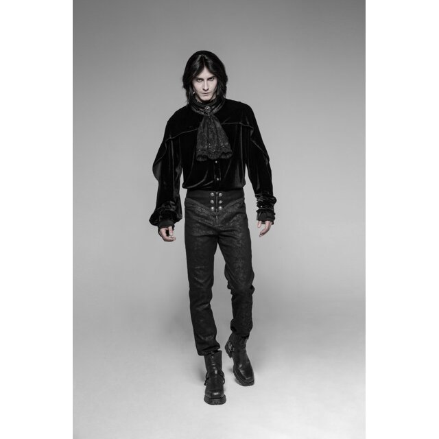 Schmale Punk Rave Hose Paladin mit breitem Kunstlederbund 4XL