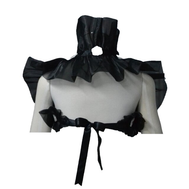 Burlesque Bolero Shrug Rosalie with flowers in black, white or red - colour: white