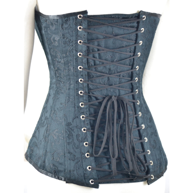 black brocade full bust corset - size: M