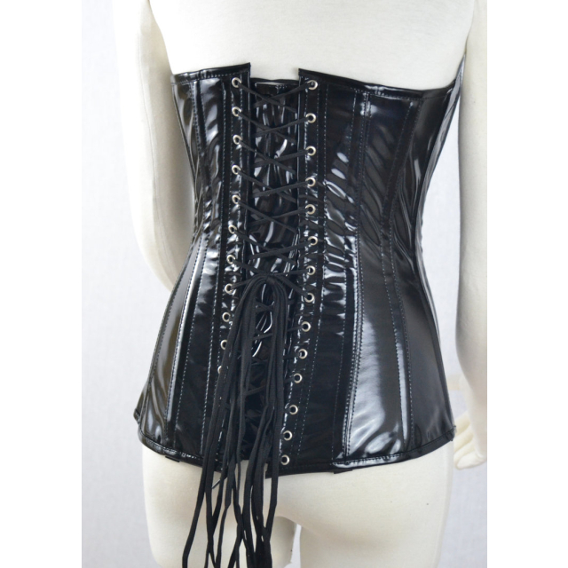 black patent corset - size: M