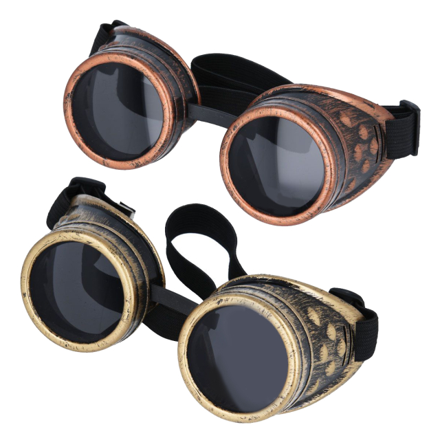 4sold Steampunk Antique Gold Copper Cyber Goggles Rave Goth Vintage Victorian Su 
