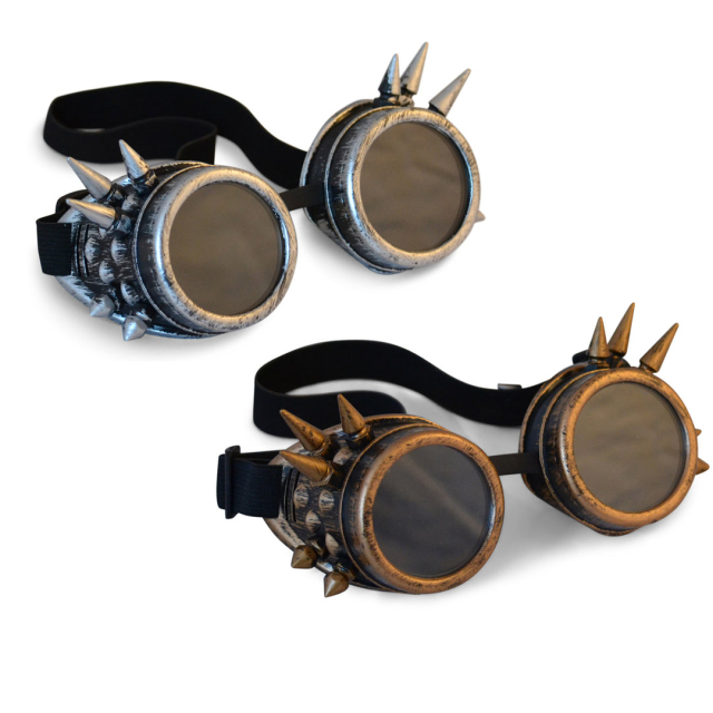 Steampunk Goggles mit Spikes in Bronze oder Silber