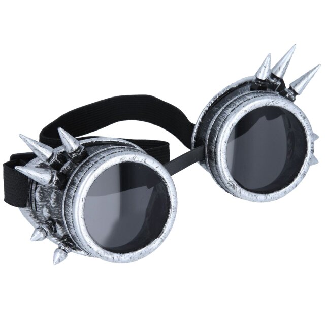 Steampunk Goggles with spikes in bronze or silver - colour: silver