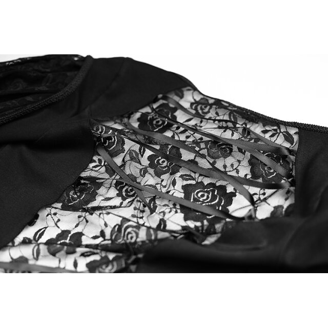 Victorian / Gothic Blouse Dark Amber with Lace - size: L