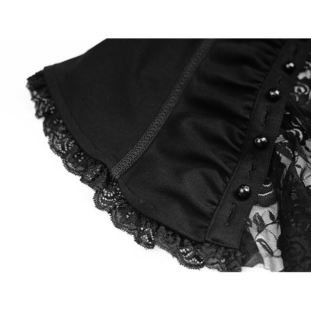 Victorian / Gothic Blouse Dark Amber with Lace - size: L