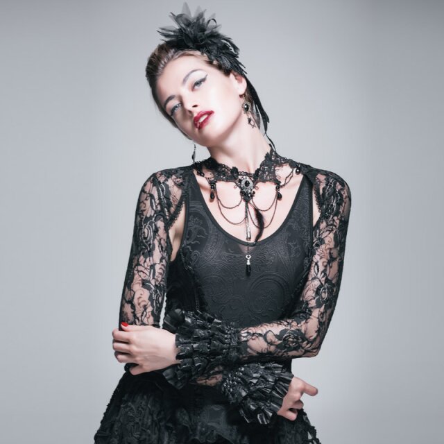 Viktorianisches / Gothic-Spitzenbolero Ellaria - Größe: M