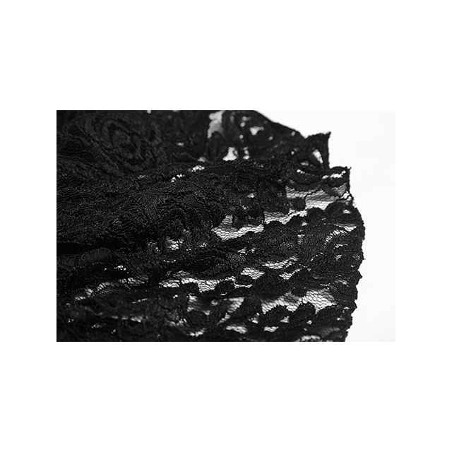 Gothic-Jacke / -Damenfrack Black Snow mit Spitze - Größe: S