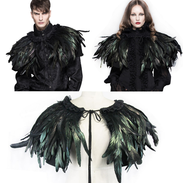 Devil Fashion - black gothic feather cape