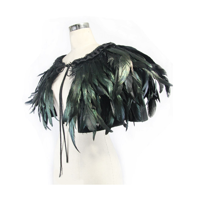 Unisex feather cape Raven