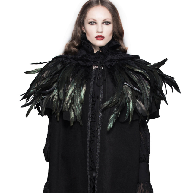 Unisex feather cape Raven