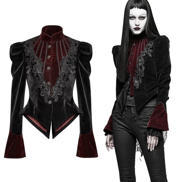 Punk Rave Y-769 victorian ladies short velvet jacket with puff sleeves
