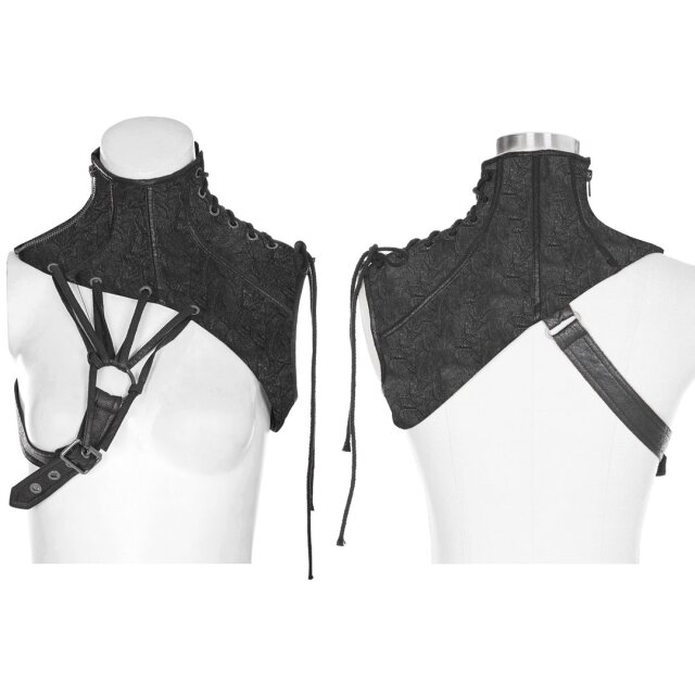 Gothic / LARP / Medieval collar Jeanne DArc in black or brown - size: XS-S - colour: brown