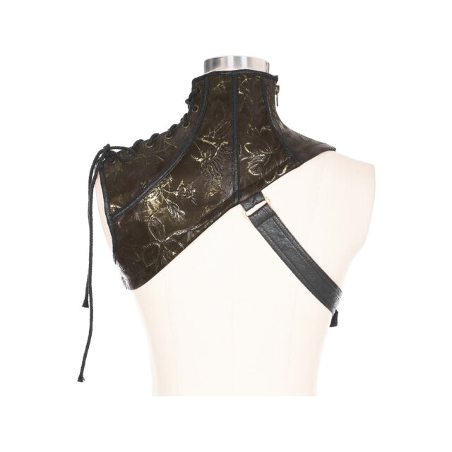 Gothic / LARP / Medieval collar Jeanne DArc in black or brown - size: XS-S - colour: brown