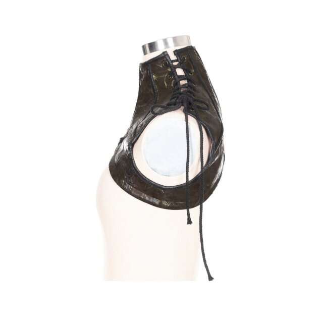 Gothic / LARP / Medieval collar Jeanne DArc in black or brown - size: M-L - colour: brown