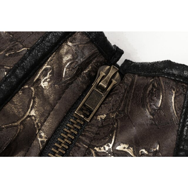 Gothic / LARP / Medieval collar Jeanne DArc in black or brown - size: M-L - colour: brown