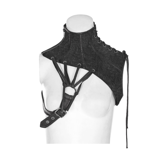 Gothic / LARP / Medieval collar Jeanne DArc in black or brown - size: M-L - colour: black