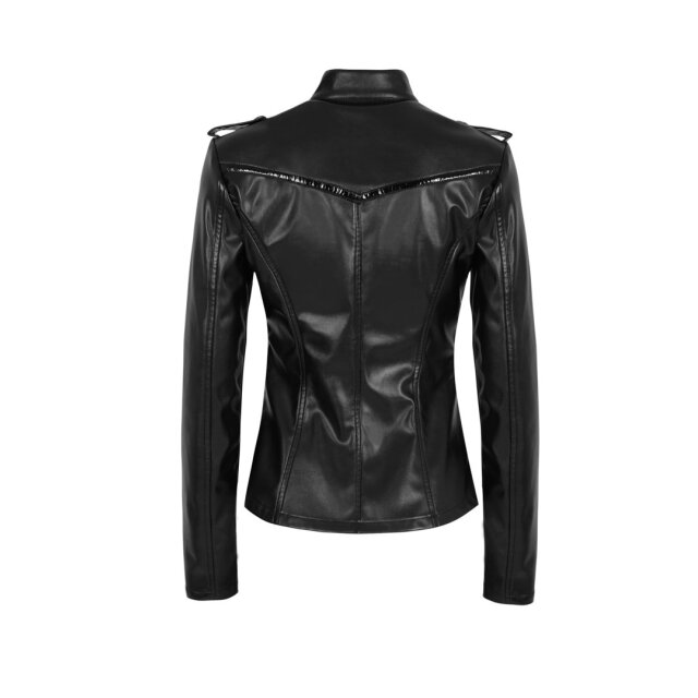 Veggie-Leder Biker- /Punk-Jacke Rocker Lady - Größe: M