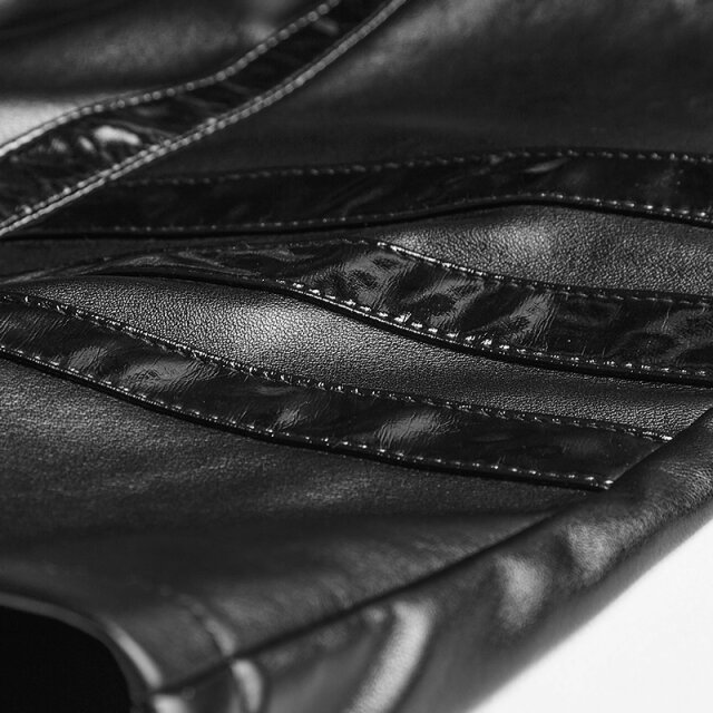 Veggie-Leder Biker- /Punk-Jacke Rocker Lady - Größe: M