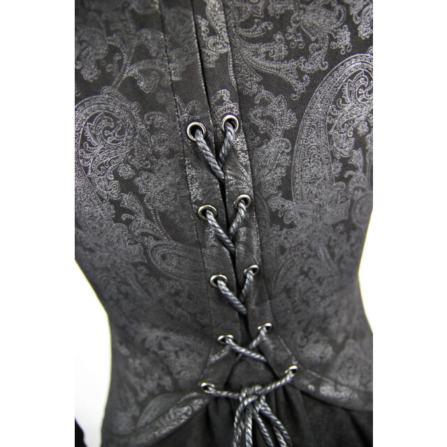 Langer Gothic-Mantel Medusa mit hohem Kragen und tiefem Dekolleté - Größe: S