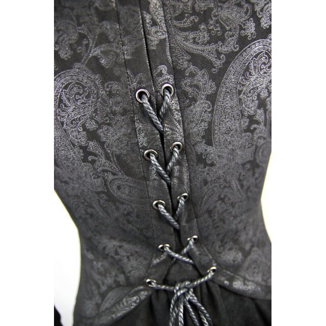 Langer Gothic-Mantel Medusa mit hohem Kragen und tiefem Dekolleté XL