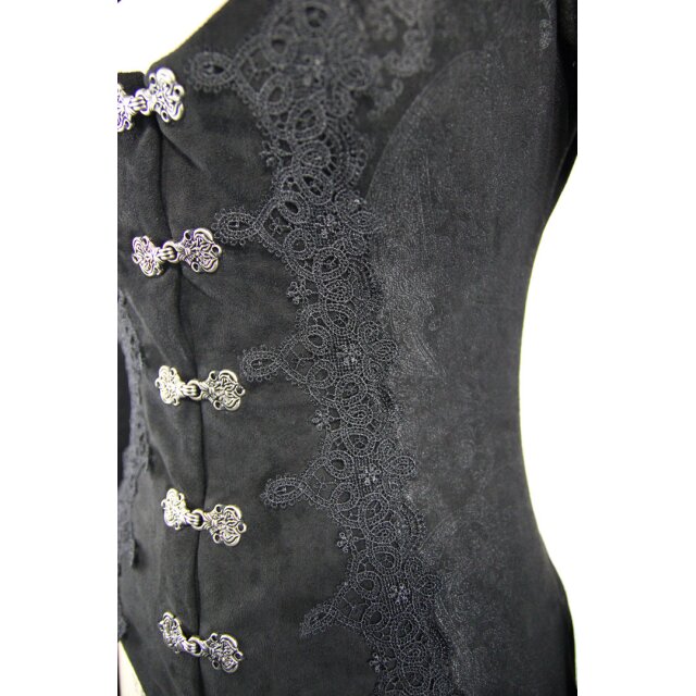 Langer Gothic-Mantel Medusa mit hohem Kragen und tiefem Dekolleté XL
