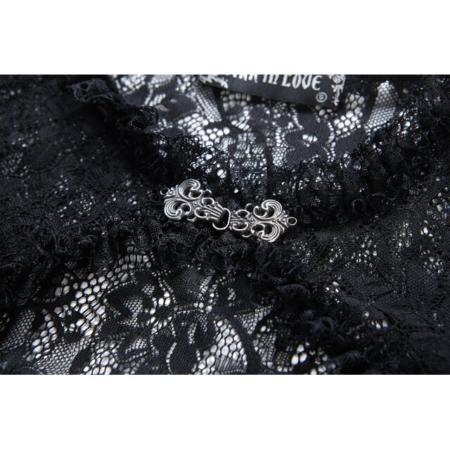 Delicate lace bolero Mavis with very wide flounce sleeves - size: M