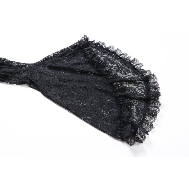 Delicate lace bolero Mavis with very wide flounce sleeves - size: M