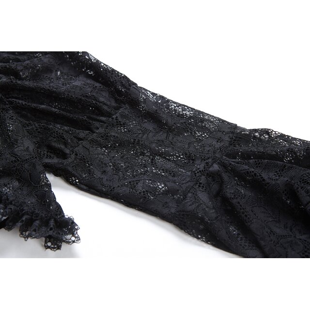 Delicate lace bolero Mavis with very wide flounce sleeves - size: M